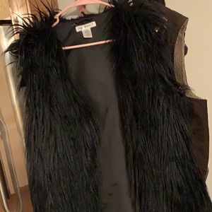 Black fur vest